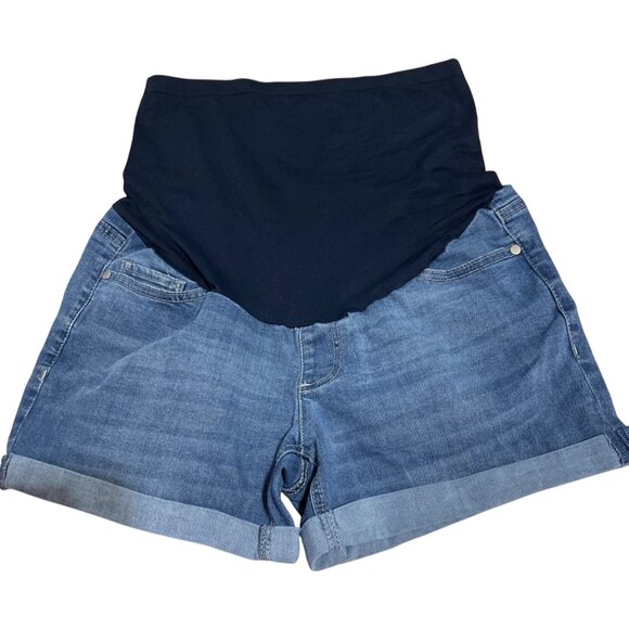 Time And Tru Maternity Denim Shorts With‎ Stretch Waistband Size Small (4-6) - Picture 1 of 11